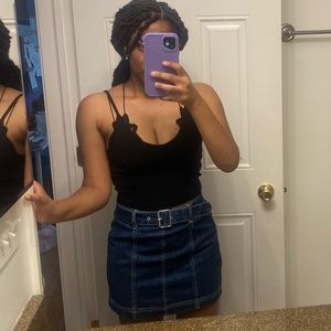 Pacsun Belted Panel Denim Skirt